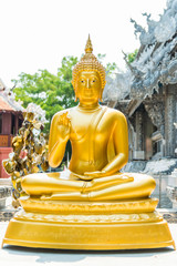 Golden Buddha at Wat Sri Suphan, the first chapel silver temple in the world ,Chiang Mai, Thailand