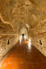 Unseen Thailand the old tunnel of Wat Umong Suan Puthatham temple in Chiang Mai, Thailand