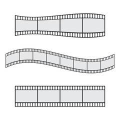 Cinema film strip roll 35mm blank slide frame vector set. Frame picture photography and cinema film strip frame illustration