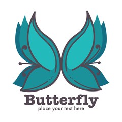 Butterfly graphic abstract logo design with text