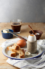 Soft boiled eggs with Buttered toast Soldiers are a classic English breakfast