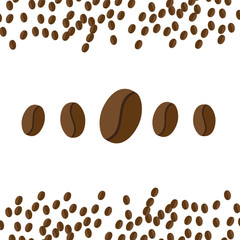 Roasted coffee beans background. Arabica Coffee bean organic banner