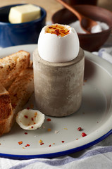 Soft boiled eggs with Buttered toast Soldiers are a classic English breakfast