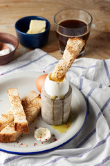 Soft boiled eggs with Buttered toast Soldiers are a classic English breakfast