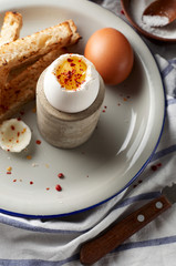 Soft boiled eggs with Buttered toast Soldiers are a classic English breakfast