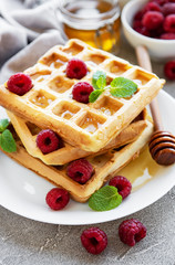  Homemade waffles with berries