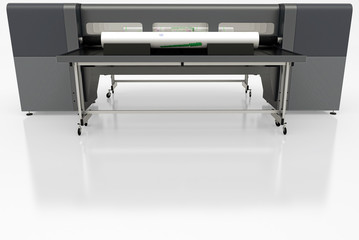 Plotter per stampa di CAD, illustrazione 3d