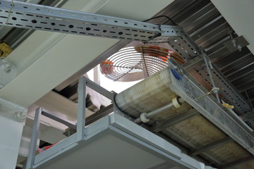 Fototapeta premium Industrial equipment and machinery at the factory of bread and sweets