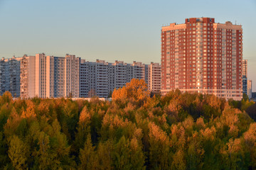 View of the Krylatskiye Kholmy in front of the Krylatskoye District.