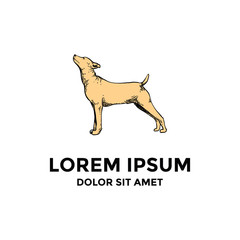 Proud Dog Side View Logo Inspiration