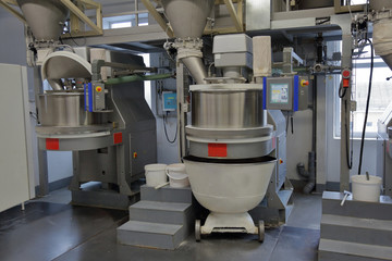 Industrial equipment and machinery at the factory of bread and sweets
