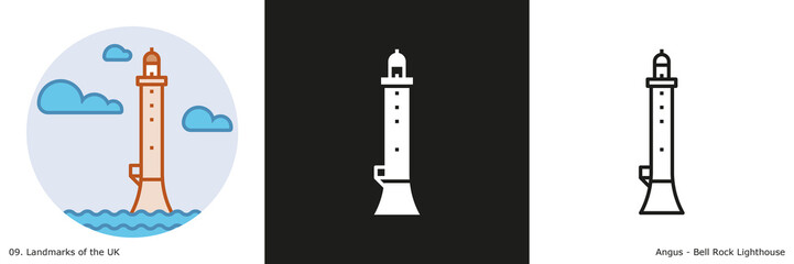 Bell Rock Lighthouse Icon - Angus, Scotland