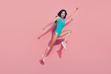 Full length size photo of adorable beautiful pretty cute sweet l