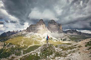 Woman near Tre Cime di Lavaredo