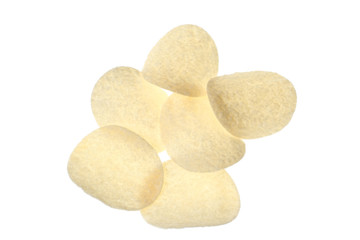 potato chips isolated on white background