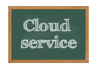 Obraz premium Cloud service chalkboard notice Vector illustration for design
