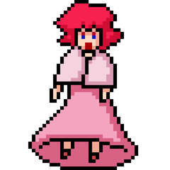 Obraz premium vector pixel art girl doll