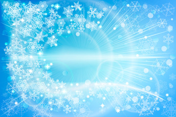 Abstract winter background with snowflakes and space for text.