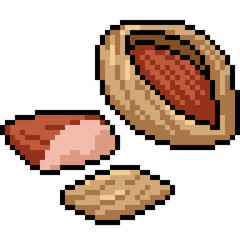Obraz premium vector pixel art nut snack