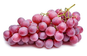 bunch of red grapes isolated on white