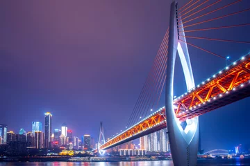 Foto auf Alu-Dibond Chongqing city night view and skyline of architectural landscape © 昊 周