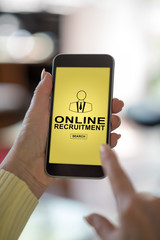 Online recruitment concept on a smartphone