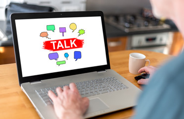 Talk concept on a laptop