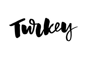 slogan Turkey. Thanksgiving day vintage cards with calligraphy. Handwritten lettering. Hand drawn design elements for greeting card, flyer, banner, poster. Vector illustration
