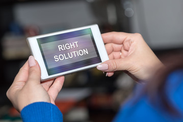 Right solution concept on a smartphone