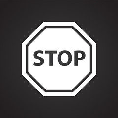 Security stop sign on white background icon
