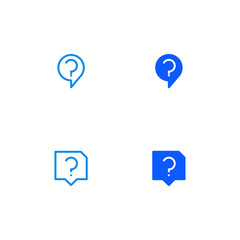 Question Icon Set. Flat Style. Line Style. Solid Style