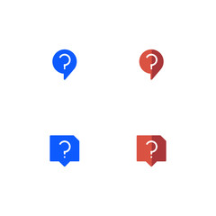 Question Icon Set. Flat Style. Line Style. Solid Style