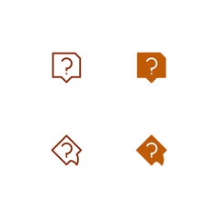 Question Icon Set. Flat Style. Line Style. Solid Style