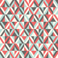 Retro Mod Style Vector Seamless Pattern with Red and Brown Diamo