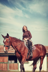Female happy rider