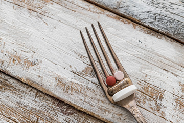 Tablets with silver fork