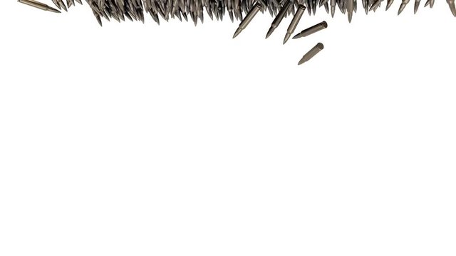 Proiettili in caduta, illustrazione 3d