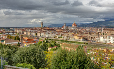 Obraz premium Vue panoramique de Florence depuis la place Michelangelo - Toscane - Italie