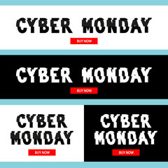Cyber Monday inscription in distorted glitch style ideal for advertising, branding, shares, promotion