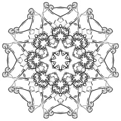 circular pattern, ribbon, Mandala,  vector illustration,handmade,coloring books for children and adults