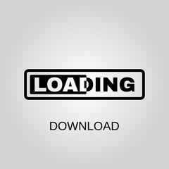 Loading icon. Download symbol. Flat design. Stock - Vector illustration.