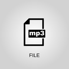 File mp3 icon. File mp3 symbol. Flat design. Stock - Vector illustration.
