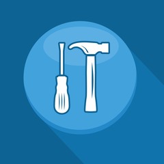 Vector illustration of a web icons - screwdriver and hammer