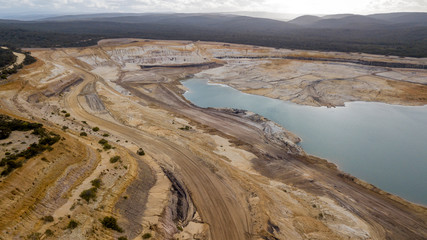 old open cut mine aerial photo