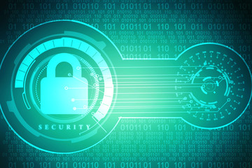 2d illustration Safety concept: Closed Padlock on digital background