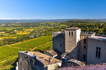 panorama of view from old village Crillon-le-Brave, Provence, France, today mostly spa hotel