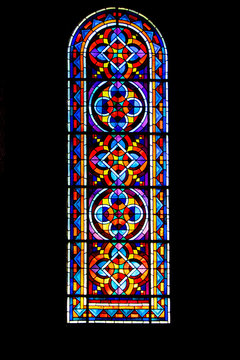 Beaugency. Vitrail de l'abbatiale Notre-Dame. Loiret. Centre-Val de Loire	