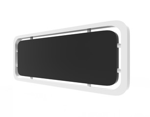 Blank lightbox on the white background. Illuminated lightbox screen with empty space for design. Blank billboard or display screen. 3d illustration