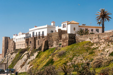 Fototapeta na wymiar Tourist buildings in Tarifa in the south of Spain