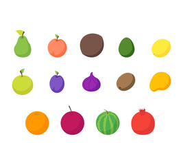 Fruits and Berries 3d Icons Set Isometric View. Vector